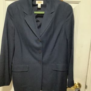 Talbots navy linen blazer